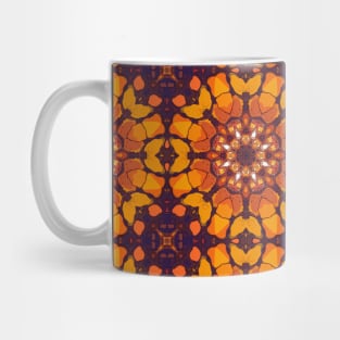 Orange Flower Shapes on Purple Background Repeating Pattern - WelshDesignsTP005 Mug